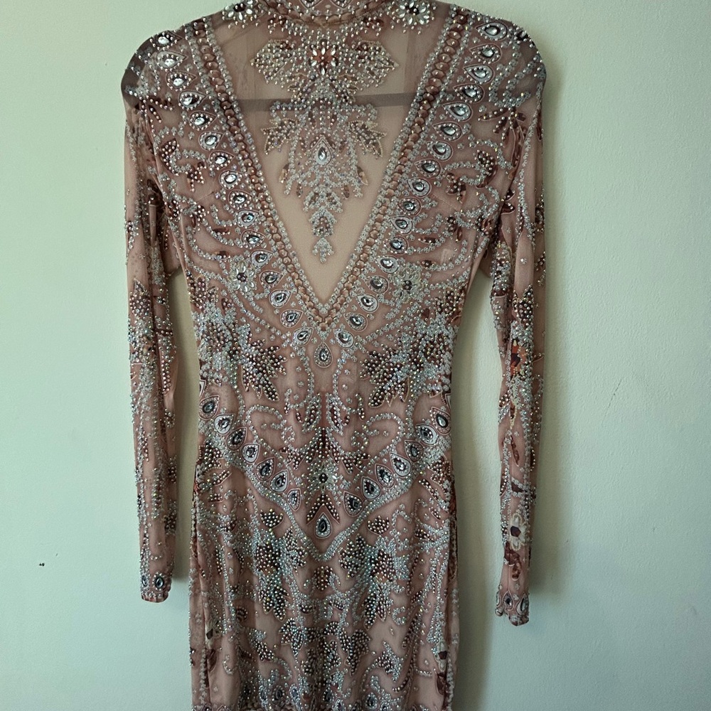 Elegant Embellished Long Sleeve Dress